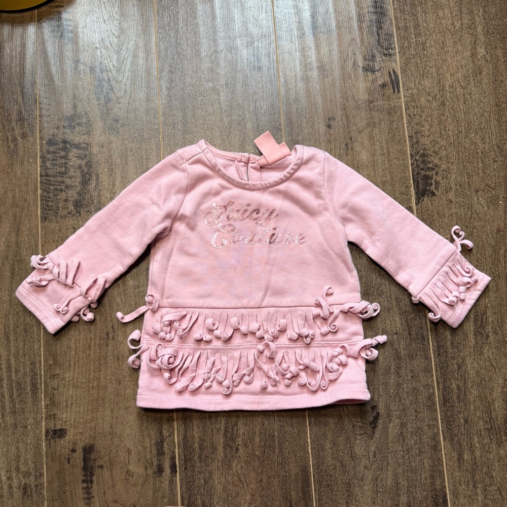 Juicy Couture Light Pink Kids Sweatshirt with Fringe